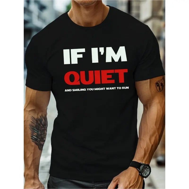 Big and Tall Men's Summer Short Sleeve T-shirt, Quiet and Smiling Graphic Printing, Trendy Casual Tops for Daily Life...