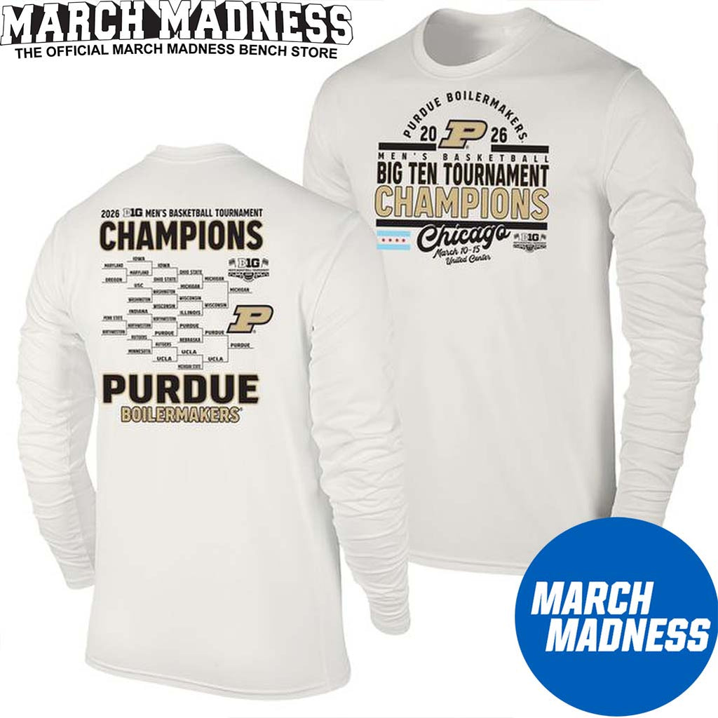 Official Purdue Boilermakers Big Ten Tourney Champions Bracket 2 Sided T-Shirt