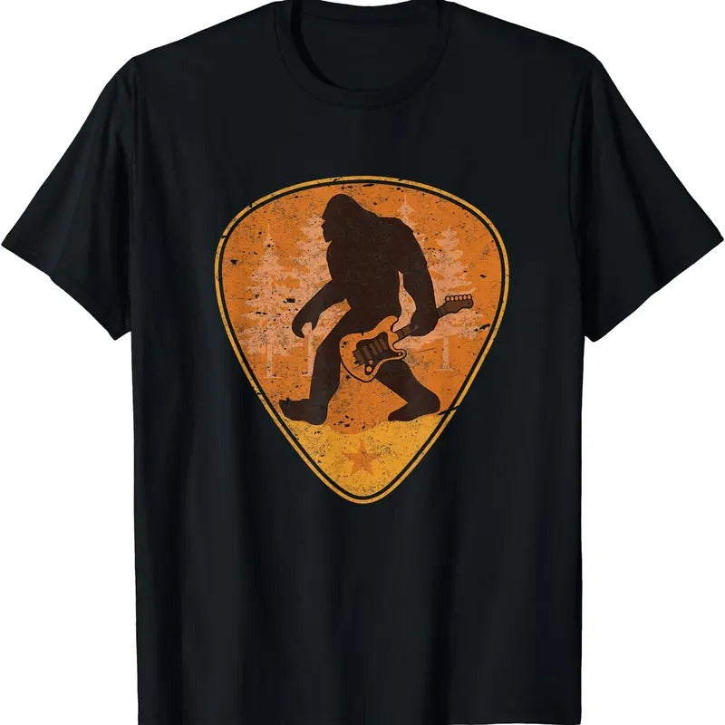 Bigfoot Guitar Sasquatch Yeti Shirt Guitarist Music Men Tee T-Shirt Hoodie, Sweatshirt | HypeCrazeTee.com