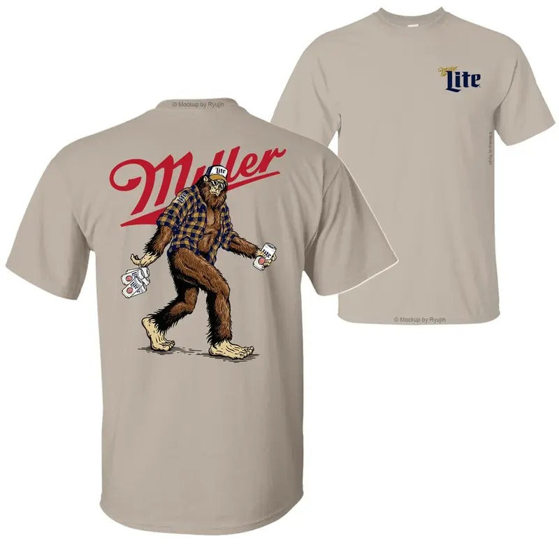 Bigfoot Miler Lite T-Shirt Hoodie, 2 Sided Graphic Printed Unisex Classic Comfort Cotton T-Shirts - Trendy Shirt - Unisex...