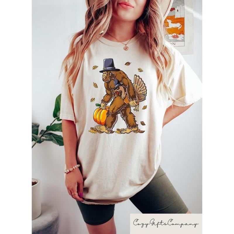 Bigfoot Turkey Pumpkin Thanksgiving Sasquatch Tshirt, Sweatshirt, Thanksgiving Turkey Shirt, Happy Thanksgiving Day Gift,...