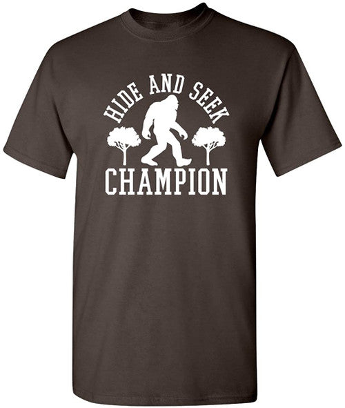 Bigfoot Hide And Seek Graphic Novelty Sarcastic Funny Man's T-Shirt Tee