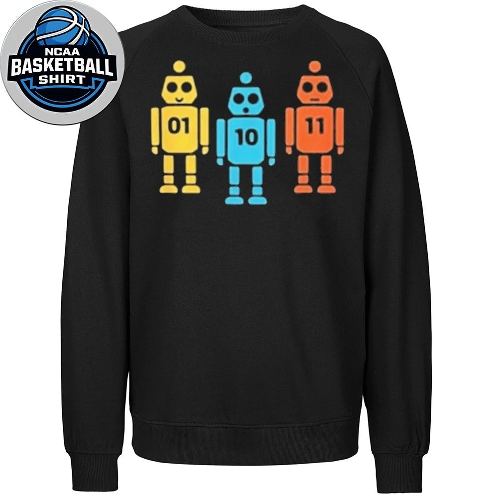 Binary 01-10-11 Robot Shirt