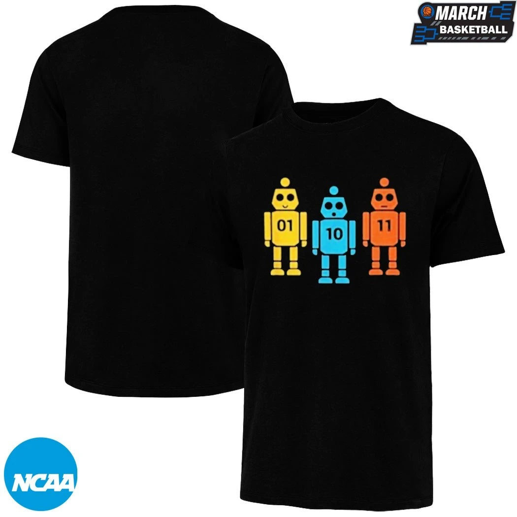 Binary 01 10 11 Robot T-shirts