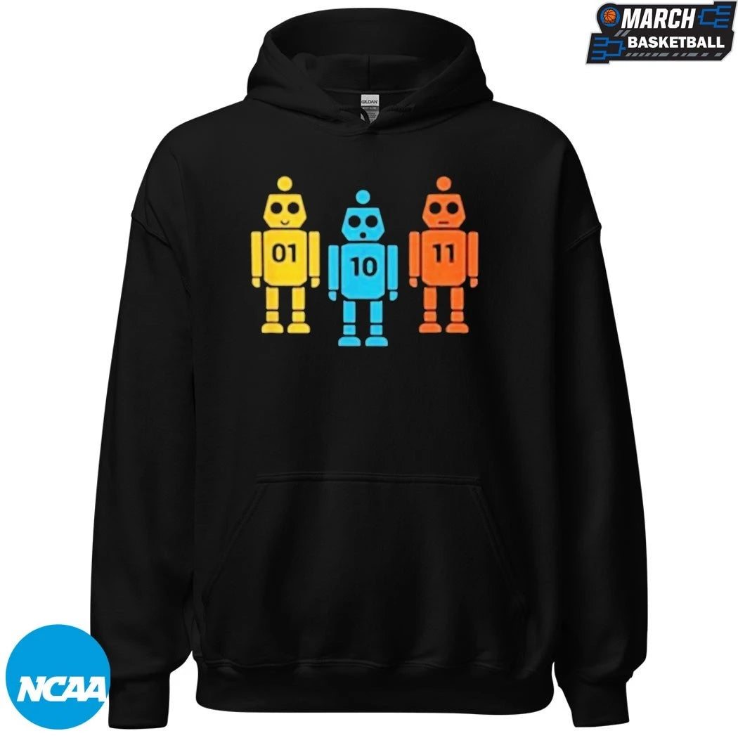 Binary 01 10 11 Robot T-shirts