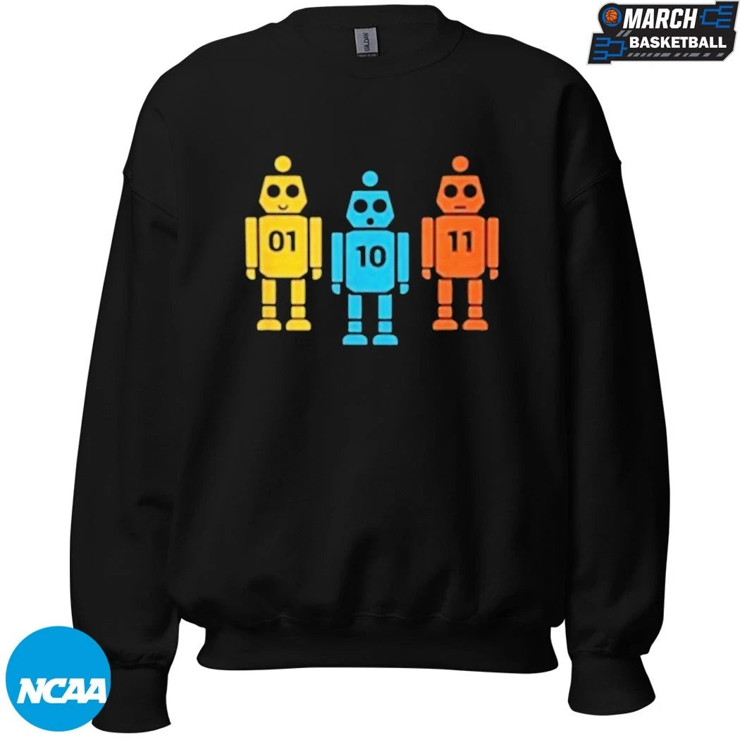 Binary 01 10 11 Robot T-shirts