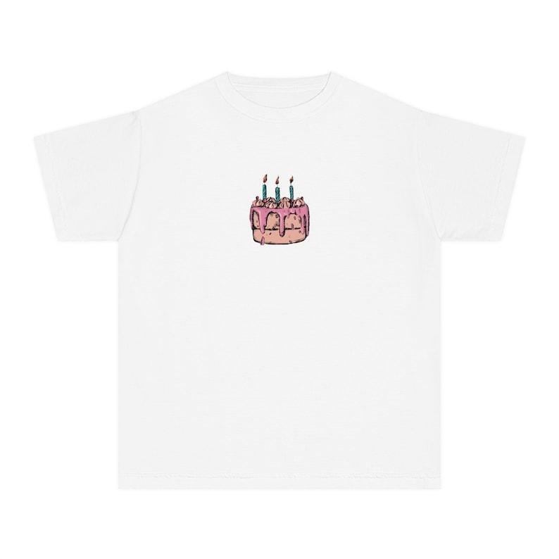 Birthday Girl Tee, Birthday Cake Baby Tee, Aesthetic, Retro Cake Shirt, Coquette Tshirt, Retro Graphic Top, Y2k Style 90s...