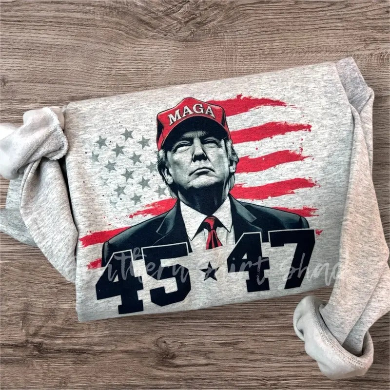 Black & Red Trump 45 47 Sweatshirt T-Shirts, Hoodie | HypeCrazeTee.com