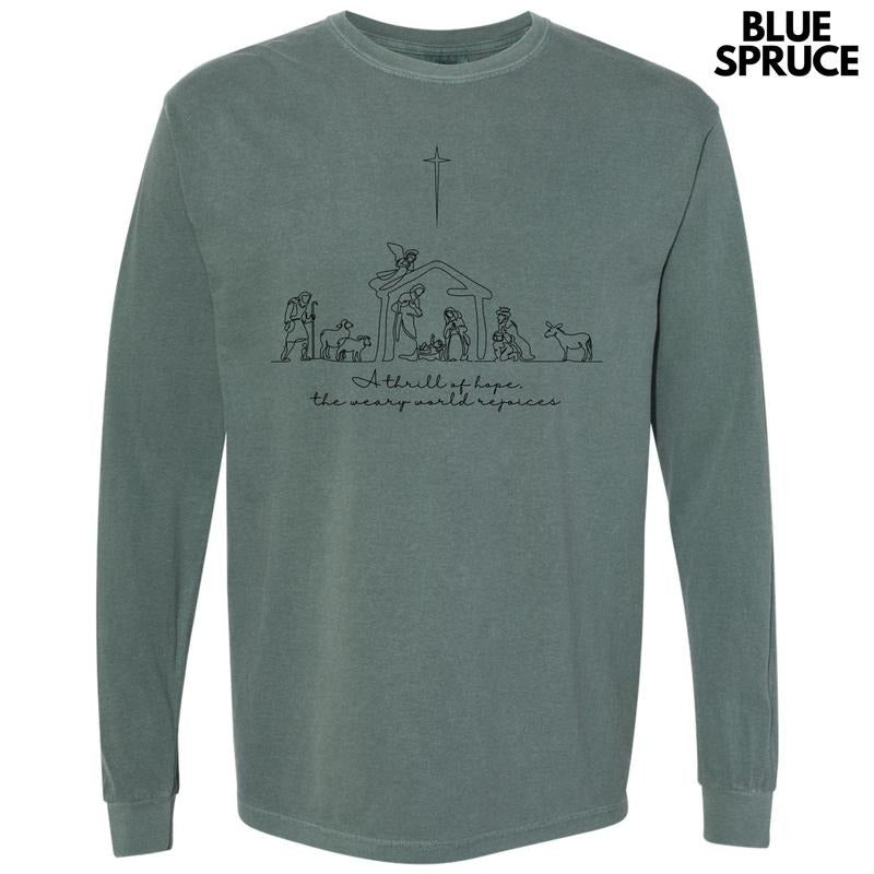 Black A Thrill Of Hope Long Sleeve Comfort Colors T-Shirt 'NLB' Hoodie, Sweatshirt | HypeCrazeTee.com
