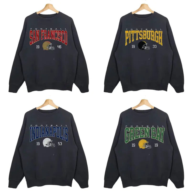 Black Crewneck Sweatshirt - Classic Fit for All Football Teams T-Shirts, Hoodie | HypeCrazeTee.com
