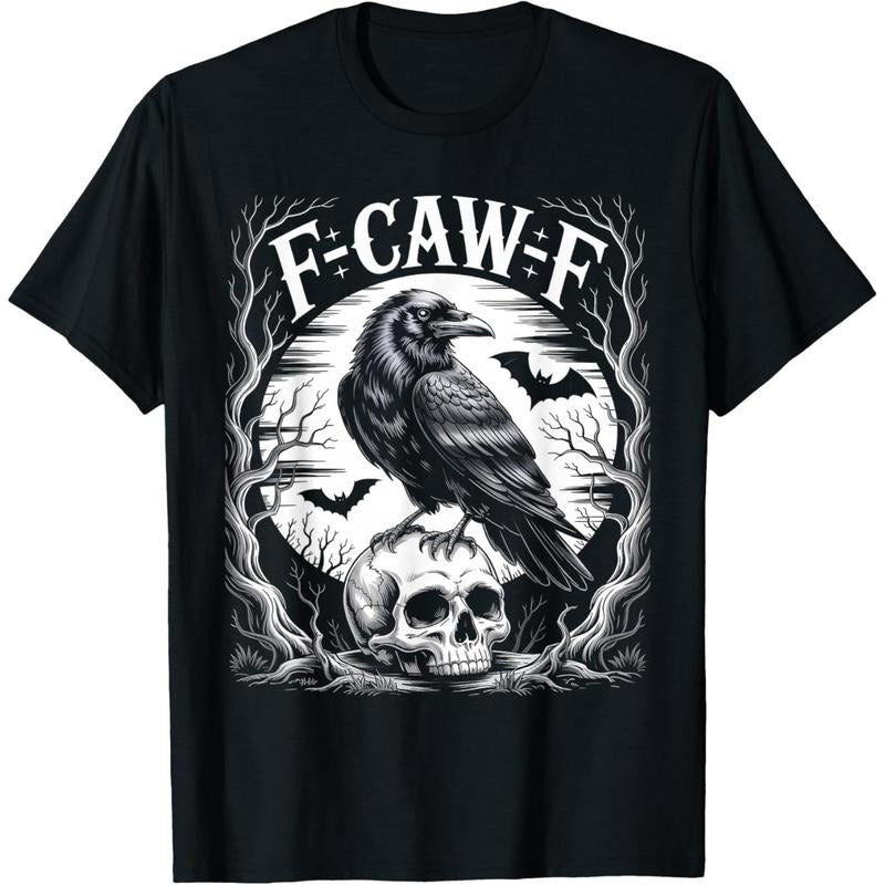 Black Crow, F-Caw-F Funny Black Bird moon Gothic Adult Humor Unisex T-Shirt Hoodie, Sweatshirt | HypeCrazeTee.com