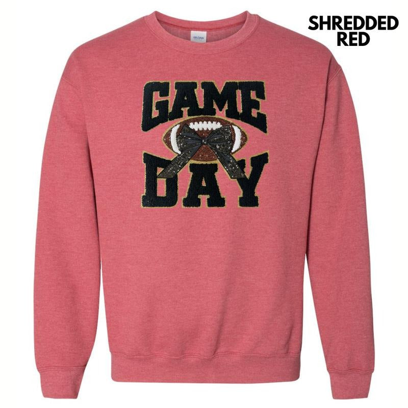 Black Football Game Day Bow Patch Sweatshirt T-Shirts, Hoodie | HypeCrazeTee.com