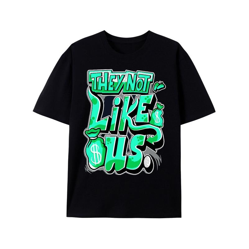 Black Green Glow 3s T-Shirt Graphic Print Tee Shirt, Men's Casual Short Sleeve T-shirt Hoodie, Sweatshirt | HypeCrazeTee.com