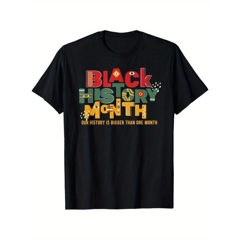 Black History Month  Proud African American Black Pride T-Shirt, Comfortable Outdoor, Casual Top Casual Summer Wear|Crew...