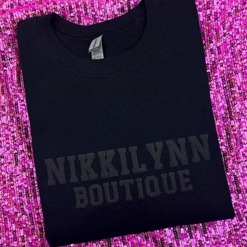 Black Nikkilynn Puff Print Sweatshirt T-Shirts, Hoodie | HypeCrazeTee.com