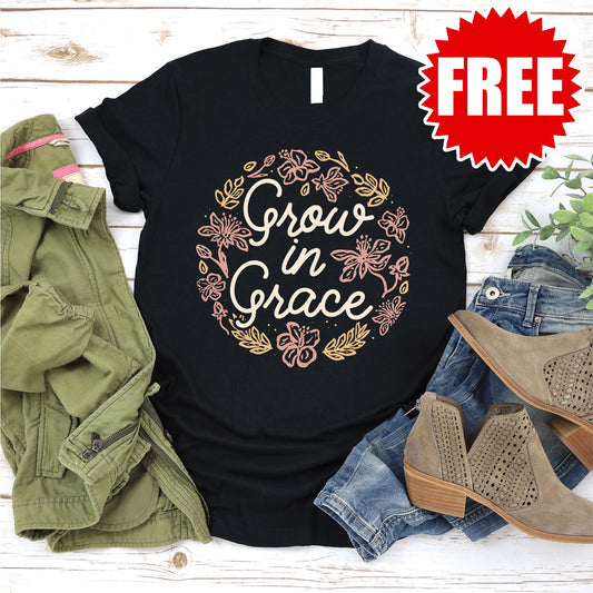 Grow In Grace Tee - Black Style001
