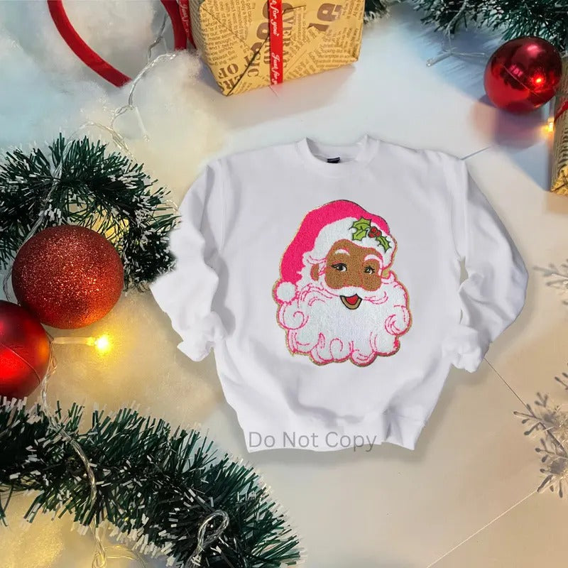 Black Santa Chenille Patch ONLY - This is NOT a T Shirt Hoodie, Sweatshirt | HypeCrazeTee.com