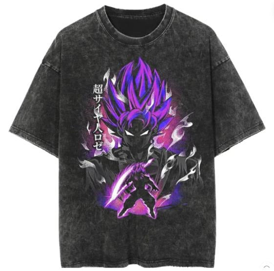 Black Super Saiyan Vintage T-Shirt , for unisex , gift for anime fan Menswear Top Hoodie, Sweatshirt | HypeCrazeTee.com