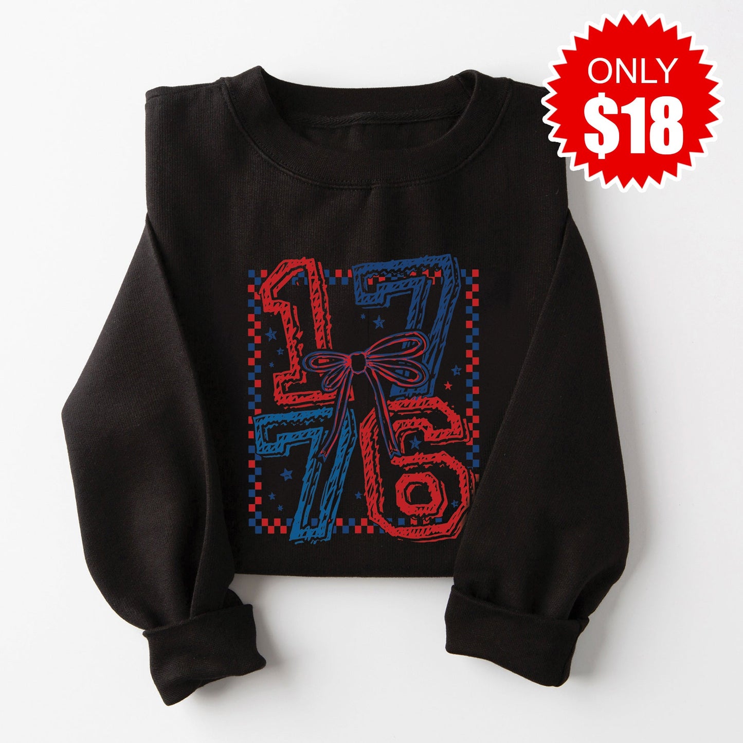1776 Checker Sweatshirt - Black - 18