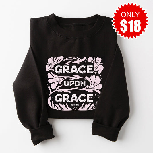Grace Upon Grace Sweatshirt - Black - 18