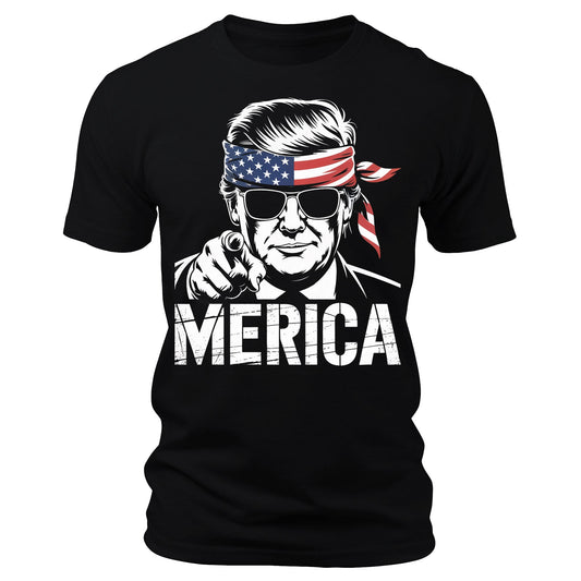 Merica Trump Shirt 4th Of July Patriotic Men's USA Short Sleeve Graphic Tees