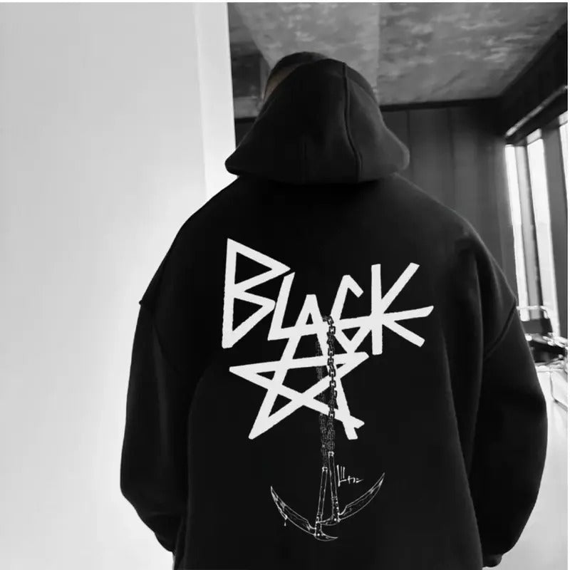 Blackstar X Chain Scythe - Soul Eater Hoodie Anime Hoodie, Black, Classic Design, Oversize Fit, 2025 Menswear, Sweatshirt...