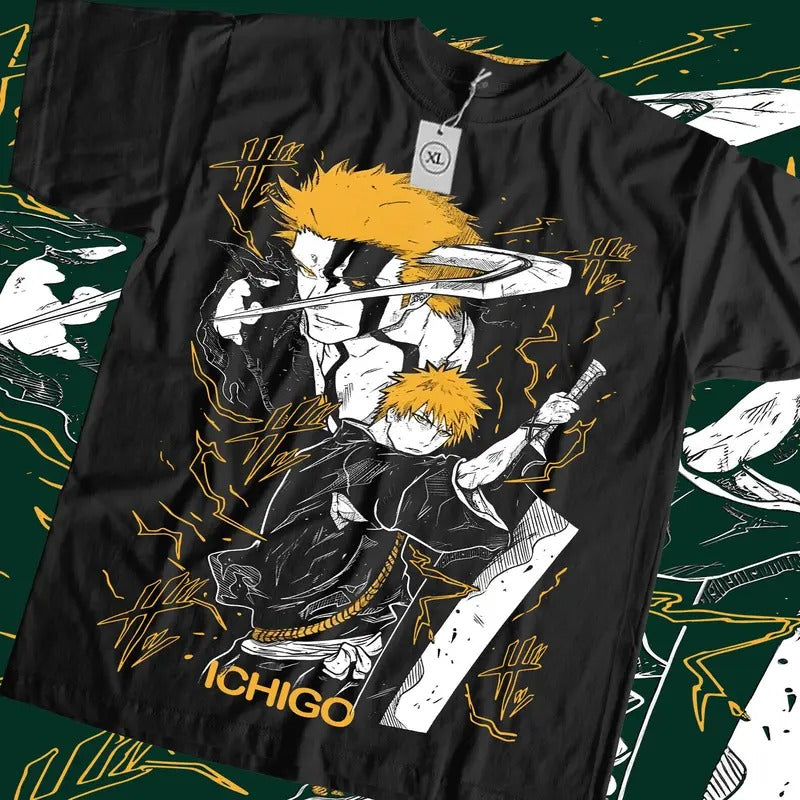 Bleach Ichigo Kurosaki Manga New T-Shirt S-4XL,Anime,Manga,Graphic Tee Tshirt S-4XL Hoodie, Sweatshirt | HypeCrazeTee.com