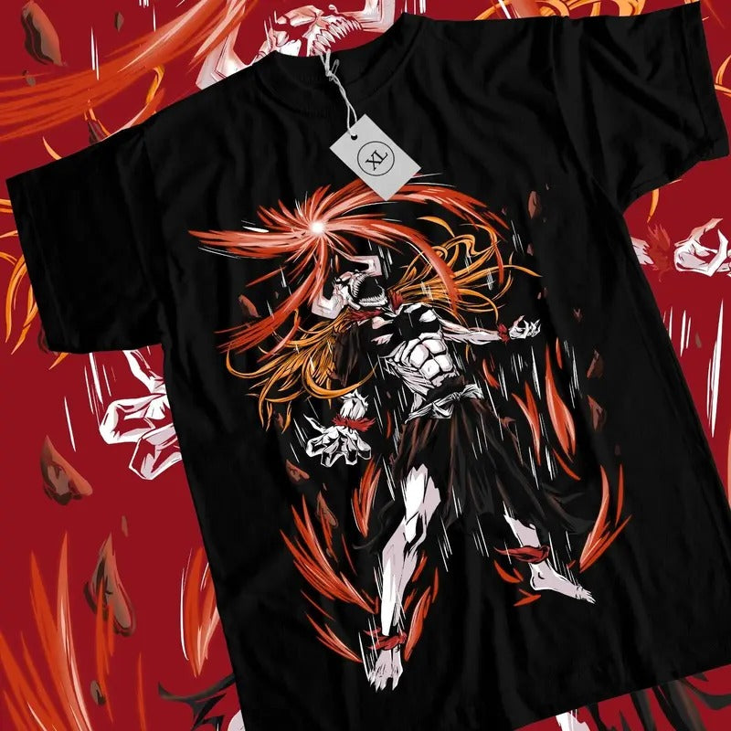 Bleach Ichigo Kurosaki T-Shirt S-4XL Manga Strip Horror Anime Gift Shirt Tee Tshirt S-4XL Hoodie, Sweatshirt