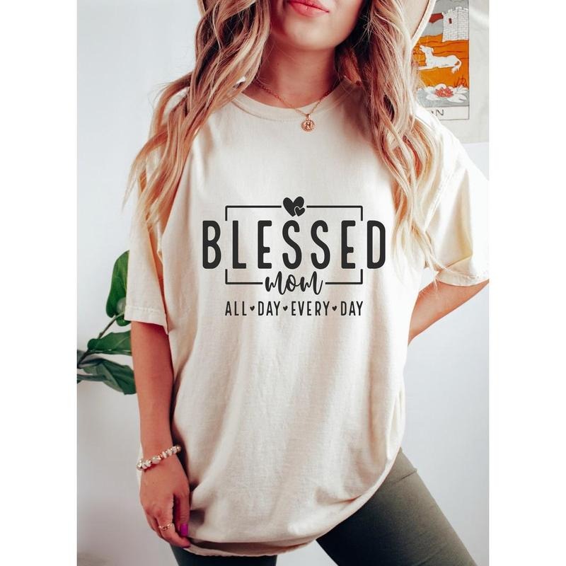 Blessed Mom Comfort Colors T-Shirt, Mom, Mom Shirt, Mother's Day, Mom Life, Best Mom, Boy Mom, Girl Mom Hoodie, Sweatshirt