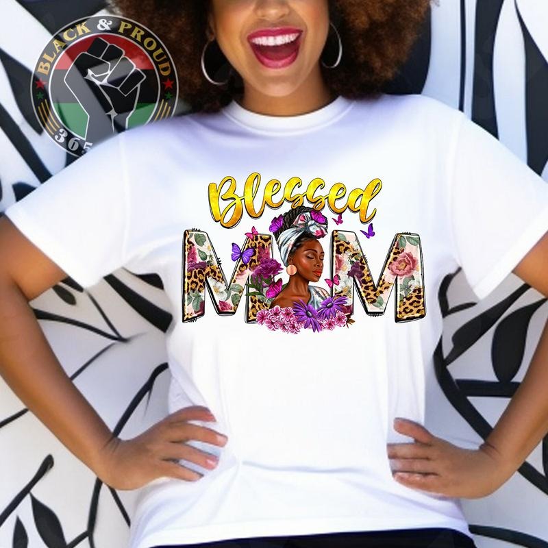 Blessed Mom Shirt, Melanin MOM T-shirt, Black Mama Tees, African American Woman Black Love Tee, Black Girl Magic Shirt,...