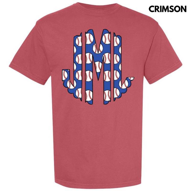 Blue Baseball Monogram Comfort Colors T-Shirt 'NLB' Hoodie, Sweatshirt | HypeCrazeTee.com