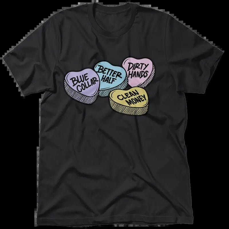 Blue Collar Better Half Valentines Day Shirt - Women's T-Shirt Hoodie, Sweatshirt | HypeCrazeTee.com