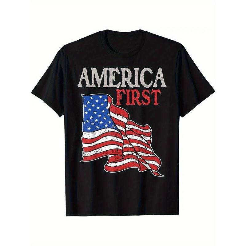 Men's Patriotic "America First" Vintage T-Shirt