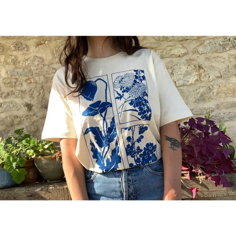 Blue Flowers T-shirt Hoodie, Sweatshirt | HypeCrazeTee.com