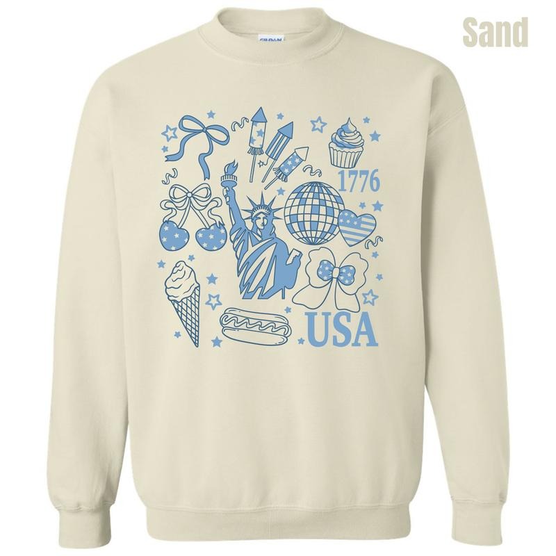 Blue USA Collage Sweatshirt 'NLB' T-Shirts, Hoodie | HypeCrazeTee.com