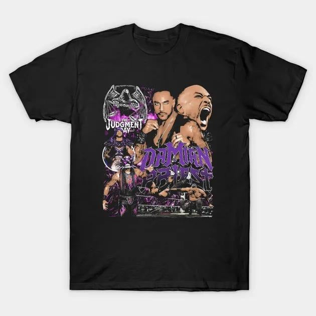 Damian Priest Judgment Day Damian Priest Shirt Professional Wrestler Fan Crew Neck 100% Cotton Black White Red Navy Blue S 5XL T-Shirts, Hoodie, Sweatshirt