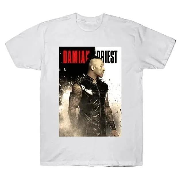 Damian Fans Art Damian Priest Shirt Professional Wrestler Fan Crew Neck 100% Cotton Black White Red Navy Blue S 5XL T-Shirts, Hoodie, Sweatshirt