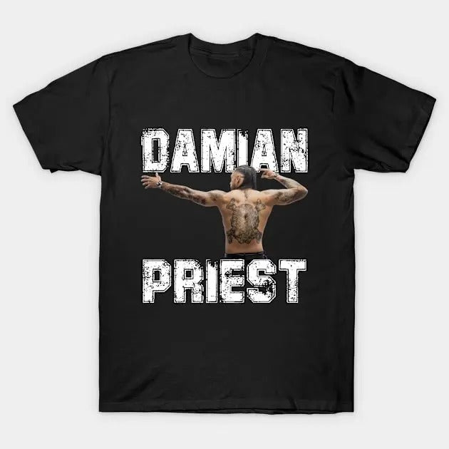 Damian Priest Tatoo Pose Damian Priest SmackDown Shirt Professional Wrestler Fan Crew Neck 100% Cotton Black White Red Navy Blue S 5XL T-Shirts, Hoodie, Sweatshirt