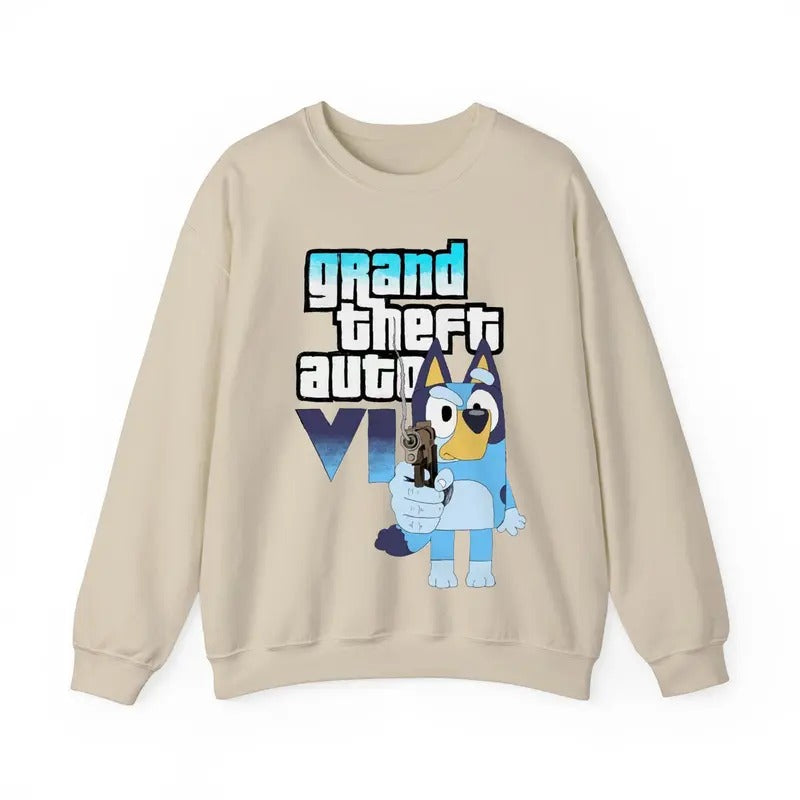 Bluey Birthday Party Shirt, Grand Theft Auto Shirt, Gta Shirt,  Bluey Cartoon Shirt, Bluey Family Shirt, Bluey chilli...