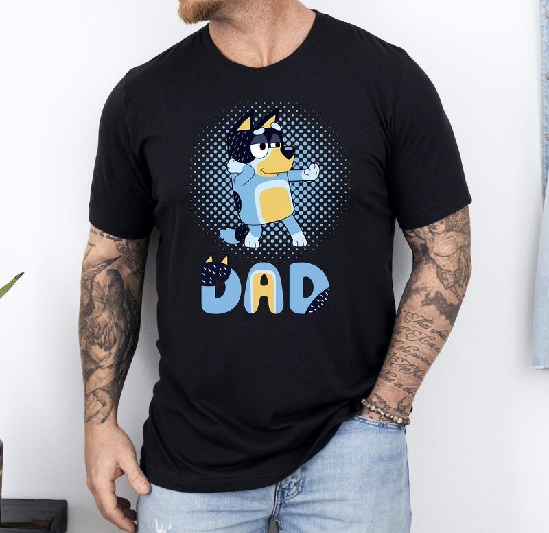 Bluey DAD T-shirt, Fathers Day T-shirt, Bluey Bandit T-shirt, Cartoon T-shirt, Gift for Dad, Bandit Chilli T-shirt, Bingo...