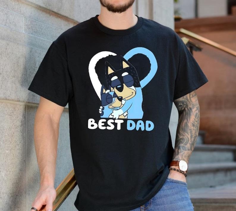 Bluey Dad Shirt, Personalized Bluey Best Dad Ever Shirt, Bluey Father's Day Shirt, Custom Bluey Dad Shirt, Bluey Family...