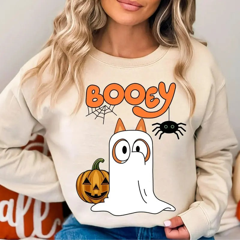 Bluey Halloween Shirt Retro Booey Spooky Season Vibes Family Matching Halloween Shirt Hoodie, Sweatshirt | HypeCrazeTee.com