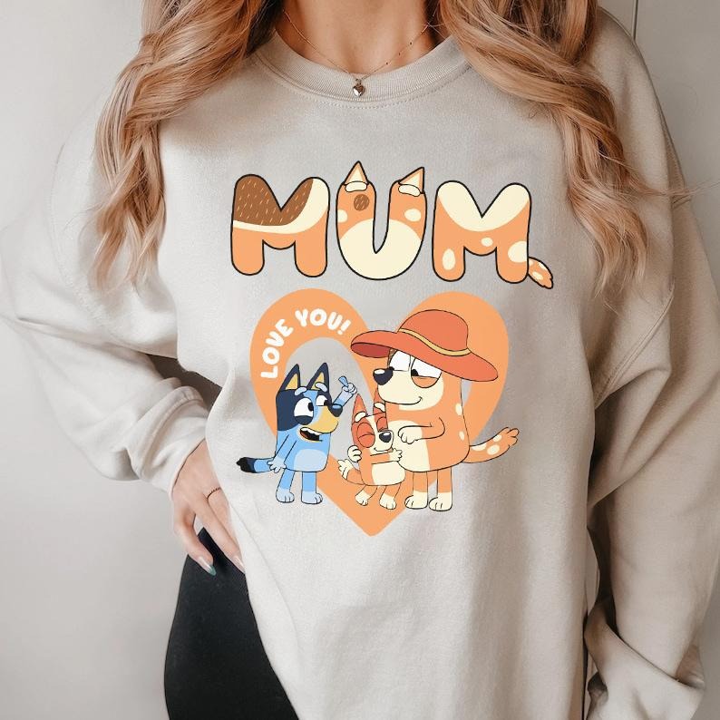 Bluey Mom Shirt Bluey Family, Mum Bluey Birthday Party Shirt, Bandit Chili Bingo, Bluey Family Shirts, Bluey Chilli Mum...