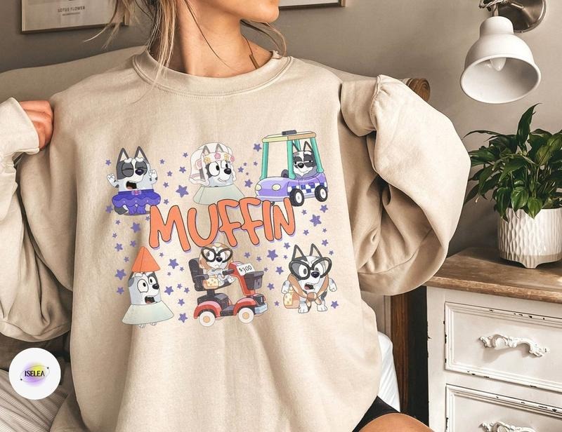 Bluey Muffin Heeler Sweatshirt, Bluey Bingo Family Shirt, Bluey Gift, Bluey Muffin Shirt, Bluey Family Shirt, Bluey...