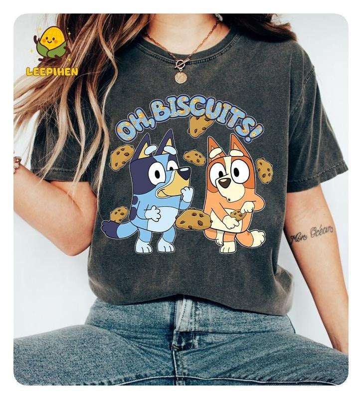 Bluey Oh Biscuits Shirt, Oh Biscuits, Bluey Bingo Shirt, Blue Dog Shirt, Mum Dad Bluey T-Shirt, Bingo shirt Hoodie,...