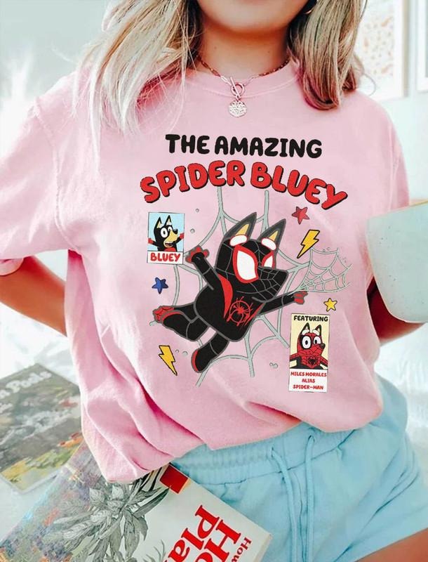 Bluey Spiderman Miles Morale Shirt, Spiderman Bluey Shirt, Spiderman Across The Spiderverse, Bluey Spider Shirt, Bluey...