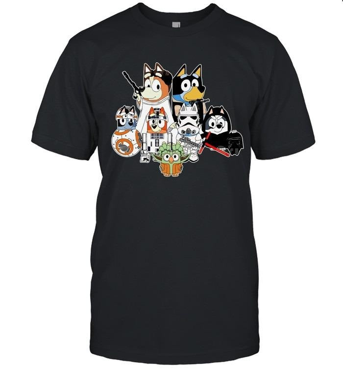 Bluey Star War Shirt Fusion Alternative Music Culture Embrace Rebellion Iconic Imagery T-Shirts, Hoodie, Sweatshirt