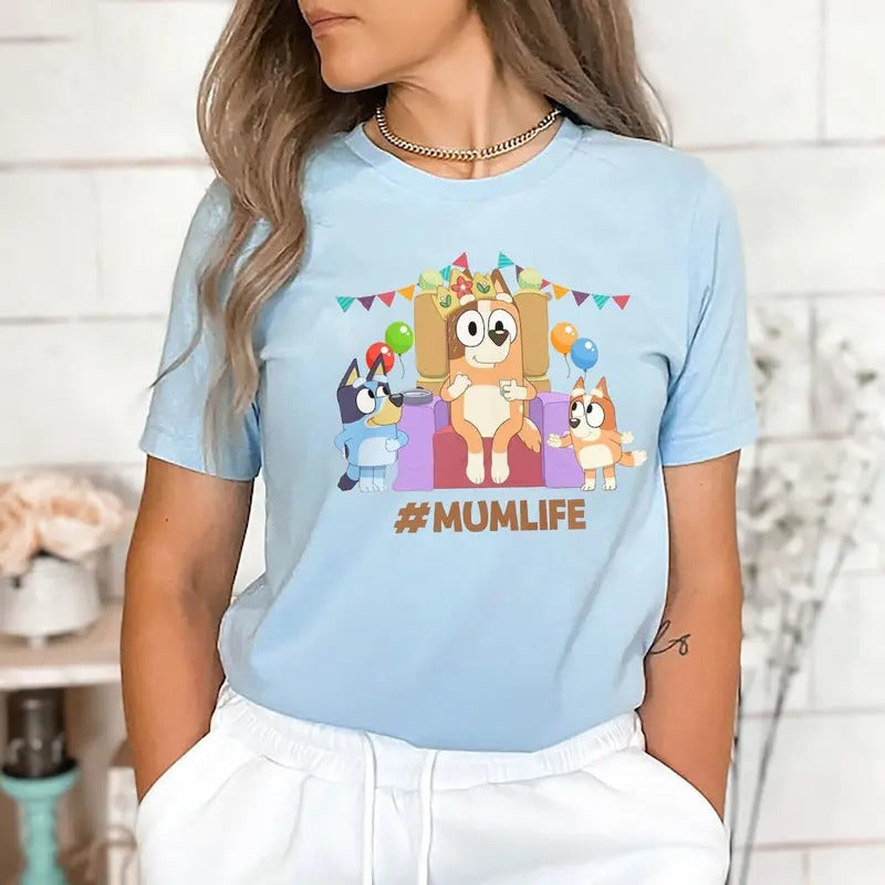 Bluey T Shirt, Bluey Mumlife Shirt, Bluey Mom Shirt, Chilli Heeler Shirts, Bluey Bingo T Shirt, Mothers Day Gift Hoodie,...