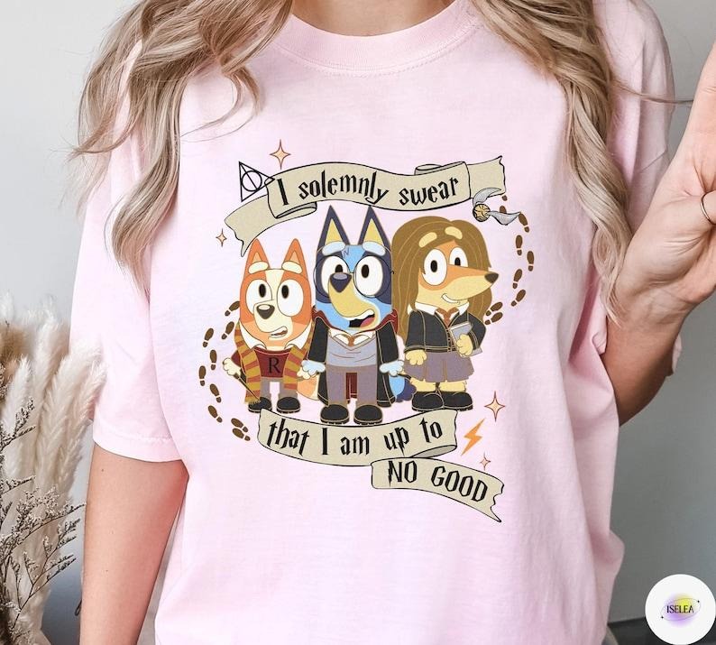 Bluey Wizard Sweatshirt, Bluey Bingo I Solemnly Swear That I Am Up to No Good Tshirt, Friendship Gift Idea, Bluey For Mom...