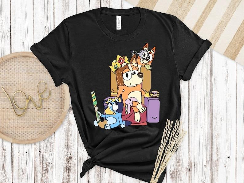 Bluey shirt,  Bluey Heeler Family Shirt, Bluey Birthday Gift Hoodie and Sweater; T-shirt Cotton Menswear Cotton Menswear...